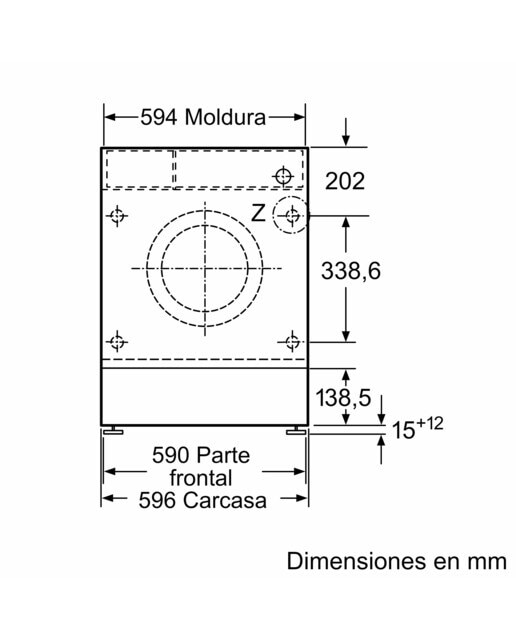 Máquina de Lavar Roupa Encastrável Siemens iQ700 WI14W542ES Carga Frontal de 8 kg e 1400 rpm - Branco Branco-6