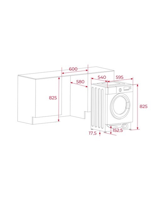 Máquina de Lavar e Secar Roupa Encastrável Teka LSI6 1480 Carga Frontal 8/6 kg e 1400 rpm - Branco Branco-2