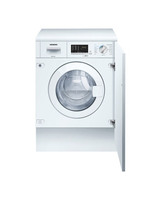 Imagem 0 de Máquina de Lavar e Secar Roupa Encastrável Siemens iQ500 WK14D543ES Carga Frontal Aquastop e WaterPerfect de 7/4 kg e 1400 rpm - Branco