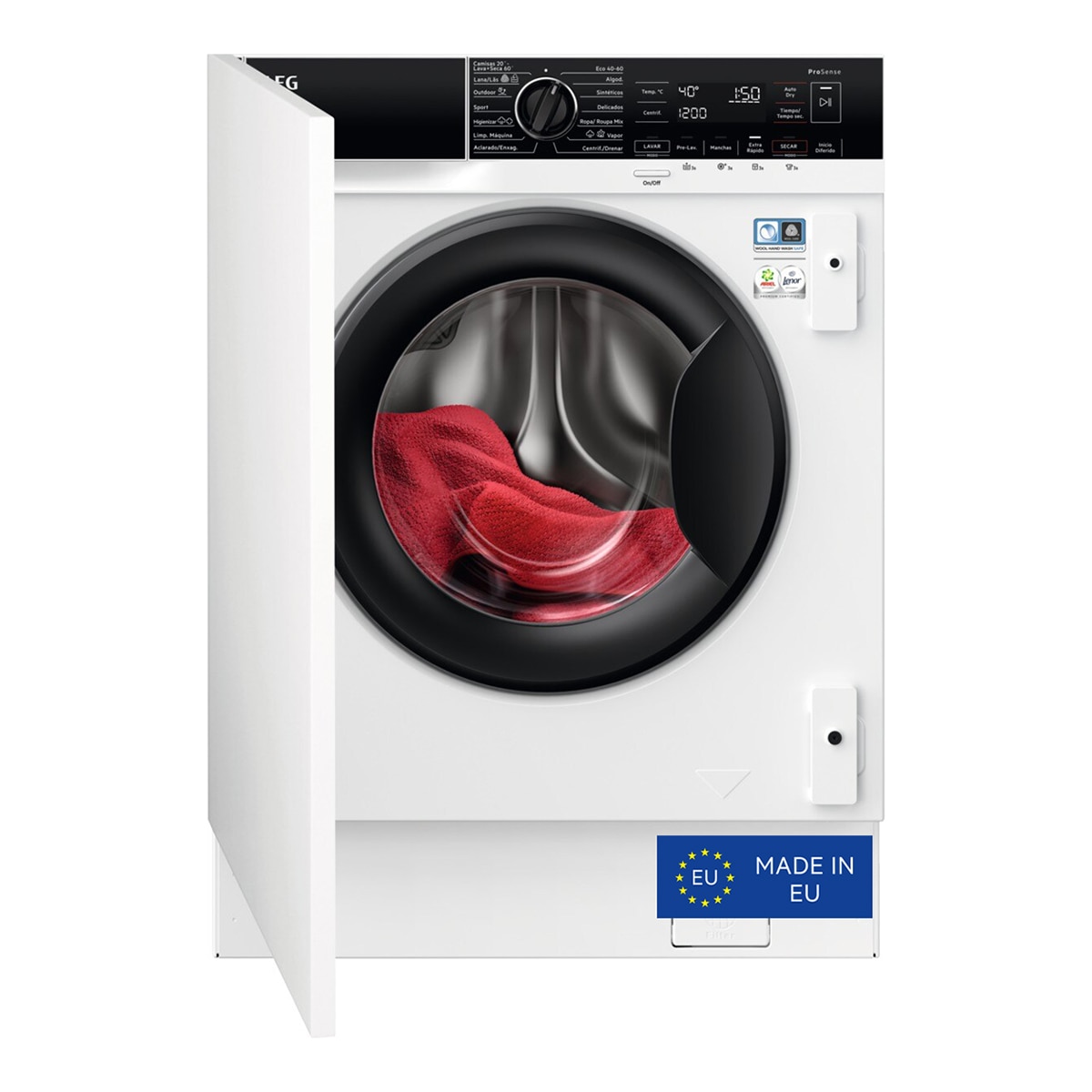 Imagem 0 de Máquina de Lavar e Secar Roupa Encastrável AEG Série 7000 LWN7E8636F  ProSteam®, DualSense e ProSense de 8/4 kg e de 1600 rpm - Branco
