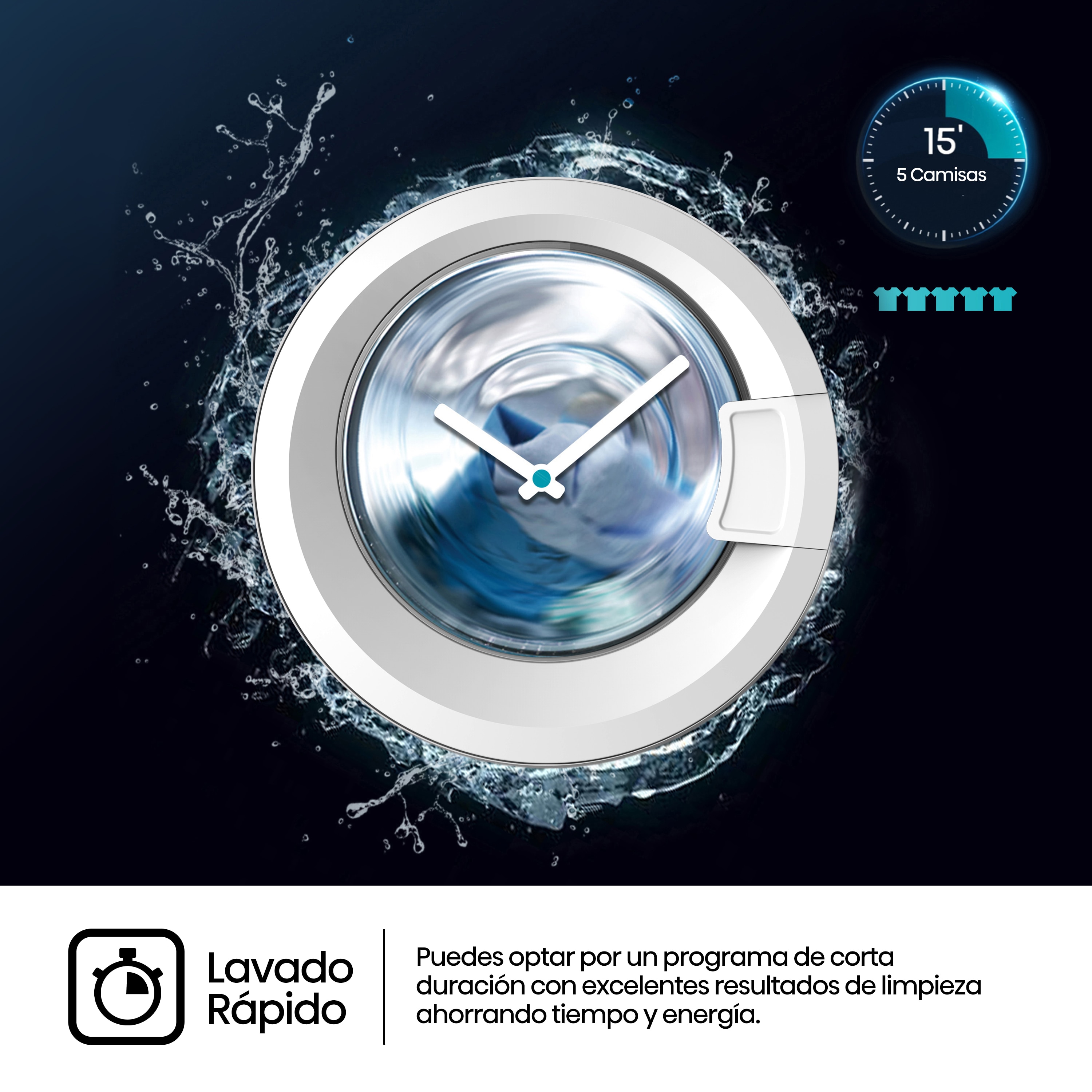 Lavadora integrable Hisense 8 kg / 1.400 rpm - WF3M841BWIES - Blanco Blanco-7