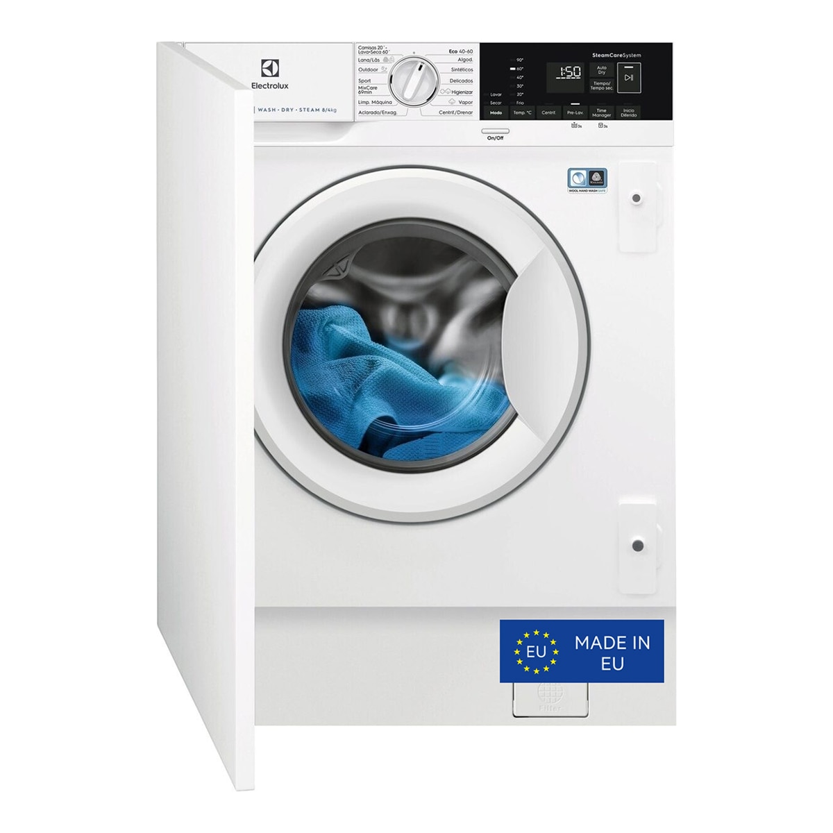 Imagem 0 de Máquina de Lavar e Secar Roupa Encastrável Electrolux Série 700 EN7W4862OF Carga Frontal, DualCare de 8/4 Kg e 1600 rpm - Branco