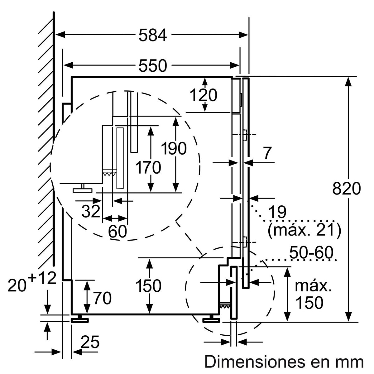 Máquina de Lavar e Secar Roupa Encastrável Bosch Série 4 WKD24362ES Carga Frontal de 7/4 kg e 1200 rpm - Branco Branco-6