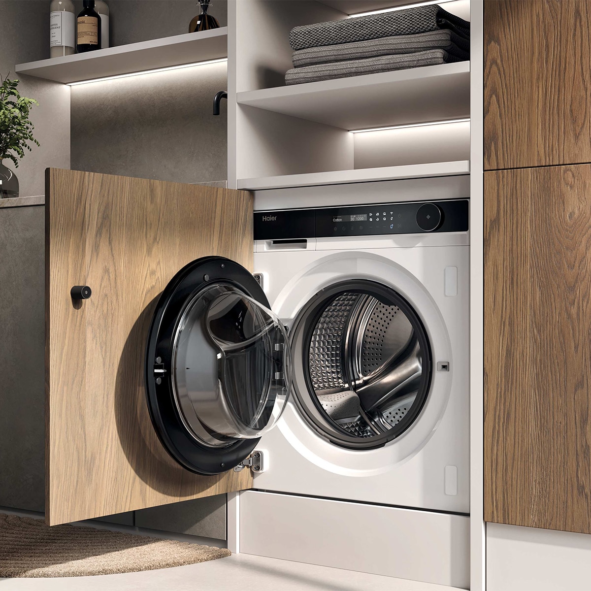 Lavadora Integrable Haier 10 kg/1.400 rpm, Serie 8, Opción Vapor - HWB100-B14858U-S - Negro Negro-6
