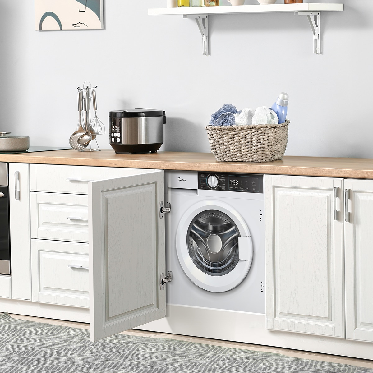 Máquina de Lavar e Secar Roupa Encastrável Midea MFA06D80BA10/W-ES Carga Frontal, de 8/6 Kg e de 1400 rpm 7