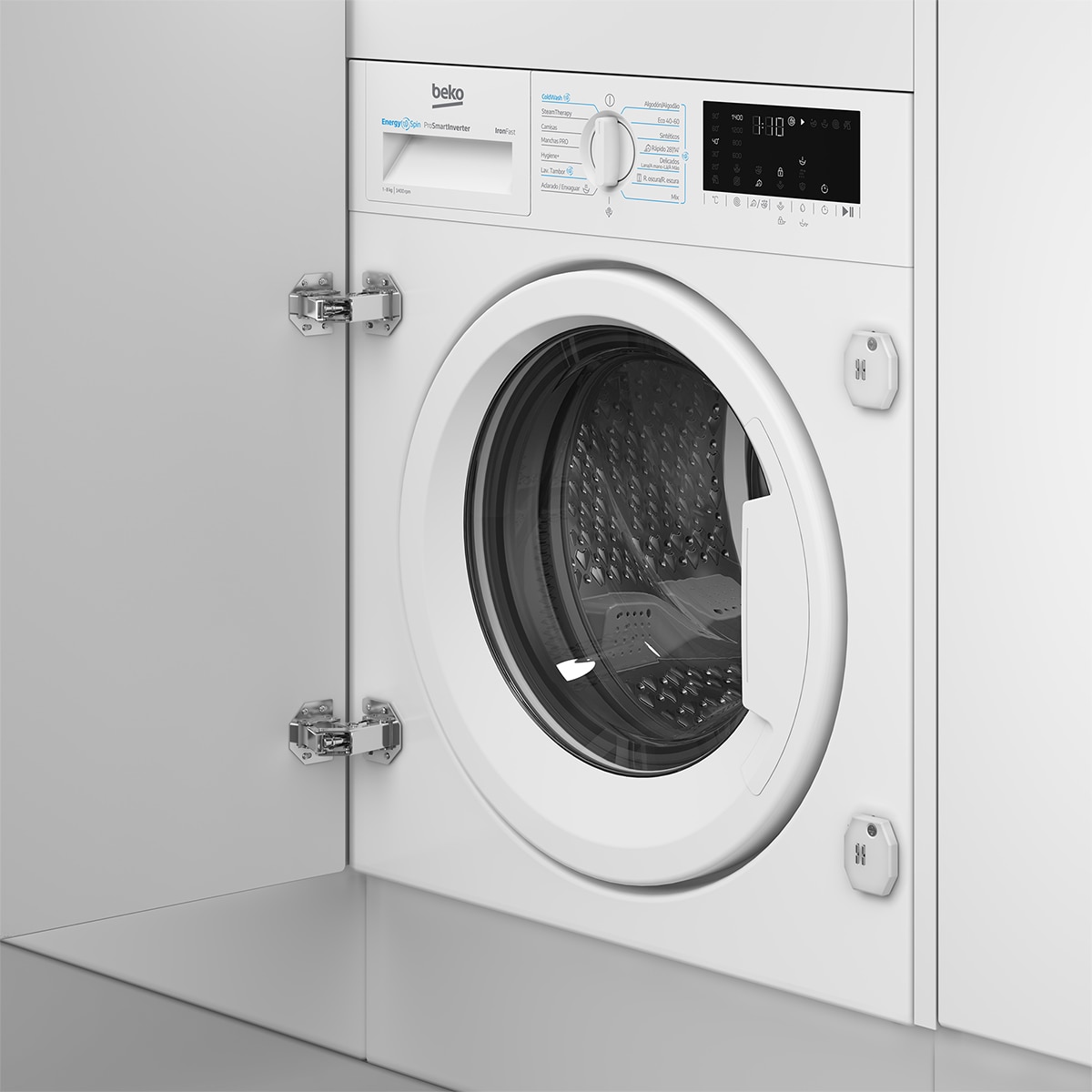 Imagen 2 de Lavadora integrable Beko 8 Kg / 1400 rpm, EnergySpin - B3WBT48435WB