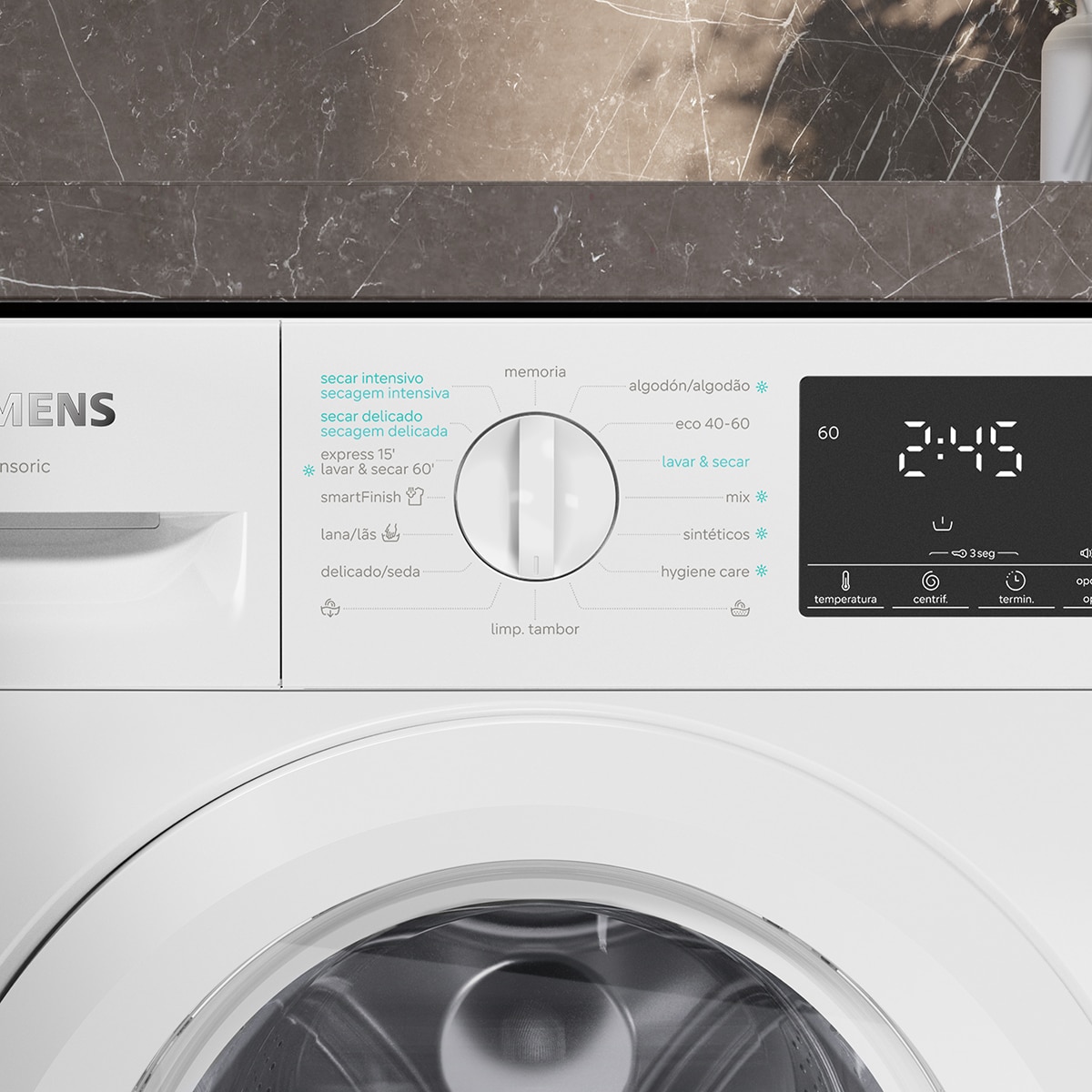 Máquina de Lavar e Secar Roupa Encastrável Siemens Iq500 WK14D490ES de 8 kg e 1400 rpm com AutoDry Branco-4