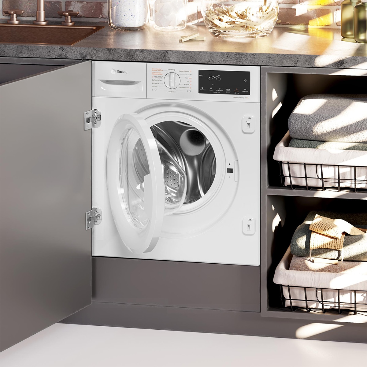 Lavadora secadora integrable Balay, 8 kg / 1.400 rpm, Pausa+Carga - 3TW887B - Blanco Blanco-3