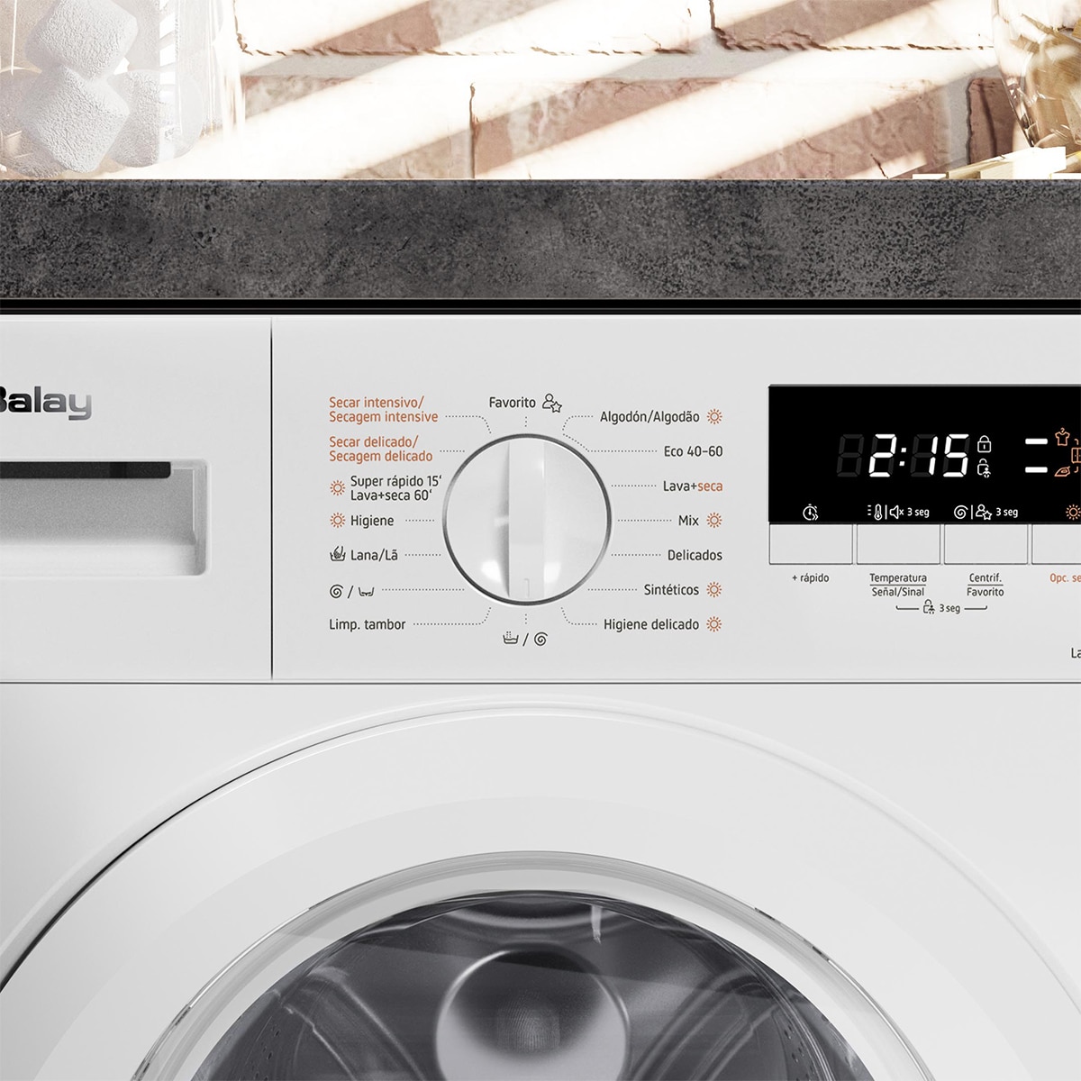 Lavadora secadora integrable Balay, 8 kg / 1.400 rpm, Programa Superrápido - 3TW885B 2