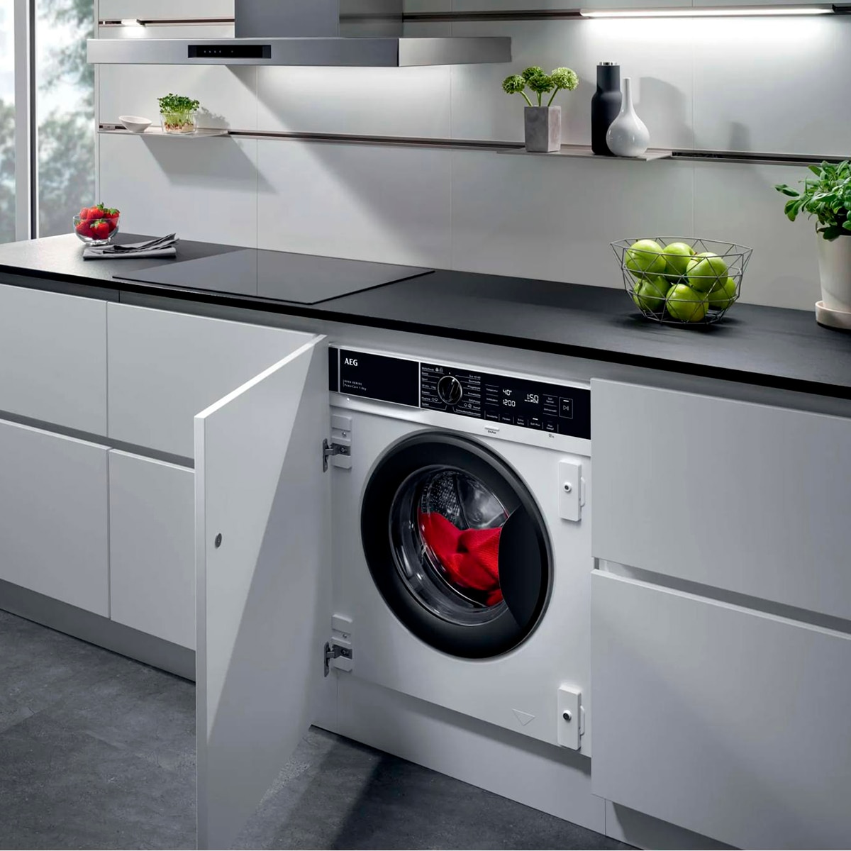 Lavadora integrable AEG 8 Kg / 1400 rpm, PowerClean, Vapor, Wifi, Silencio, Serie 8000 -LFU8E8436C - Negro Negro-20