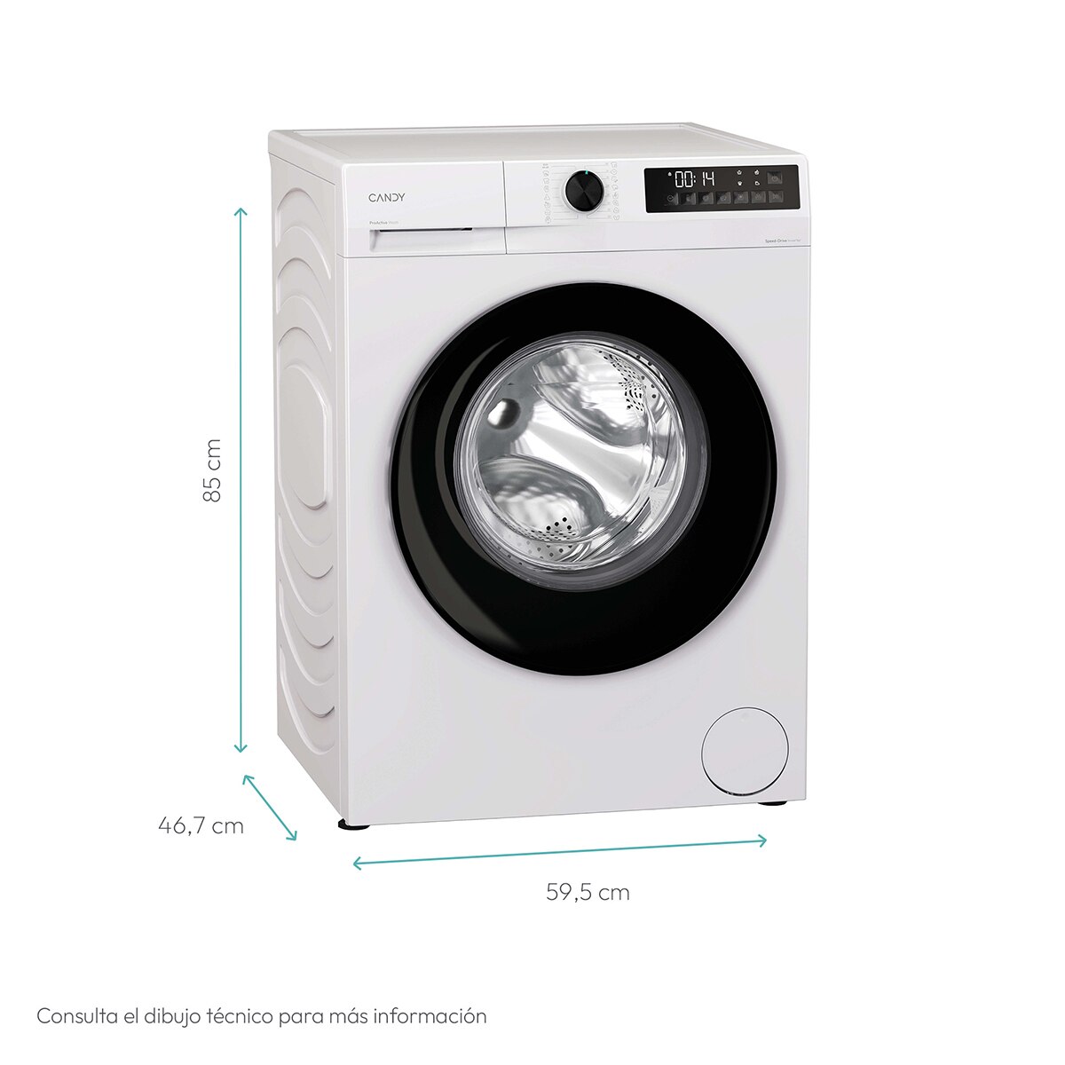 Lavadora Candy 7kg/ 1200 rpm Motor Inverter ProWash 300 - GD 27SB7-S Blanco-2