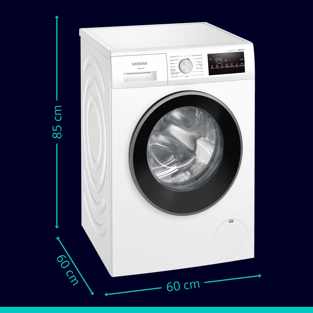 Lavadora Siemens iQ300  9 Kg / 1400 rpm,  con tecnología smartFinish - WM14N292EP Blanco-2
