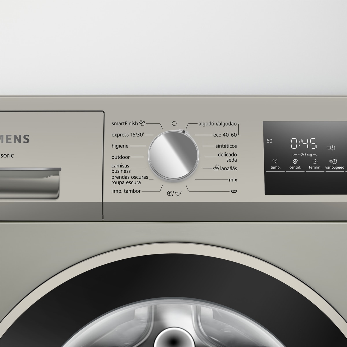 Lavadora Siemens iQ300, 9 Kg / 1400 rpm, con tecnología smartFinish - WM14N20XEP Acero Inox-3