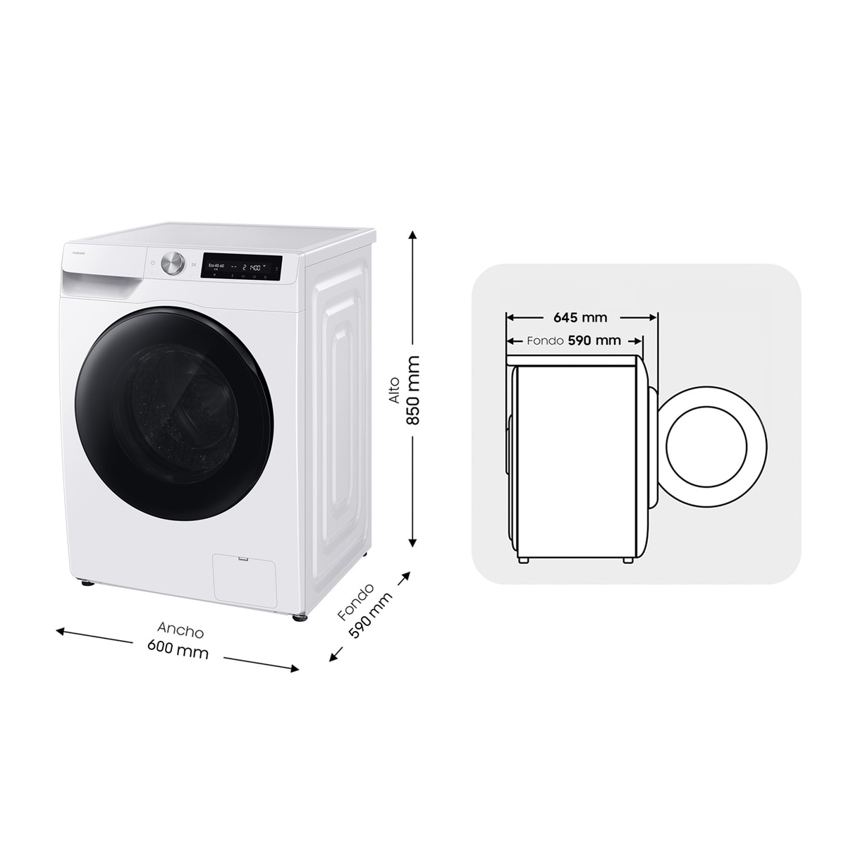 Lavasecadora Samsung AI 10Kg Autodosificación Clase D/A Blanca - WD10HG6U94BEU3 Blanco-3