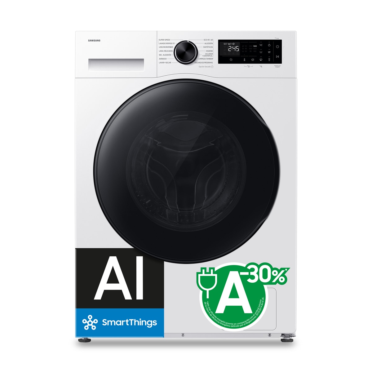 Lavasecadora Samsung AI 9kg Autodosificación Clase D/A Negra - WD90HG5U34BEEC Negro-3