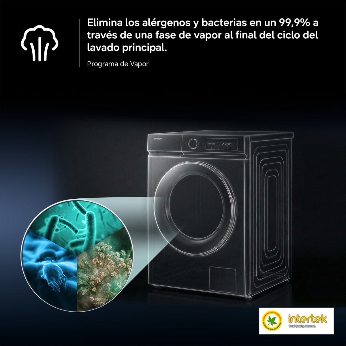 Lavasecadora Samsung AI 9kg Autodosificación Clase D/A Inox - WD90HG5U34BXEC Inox-10