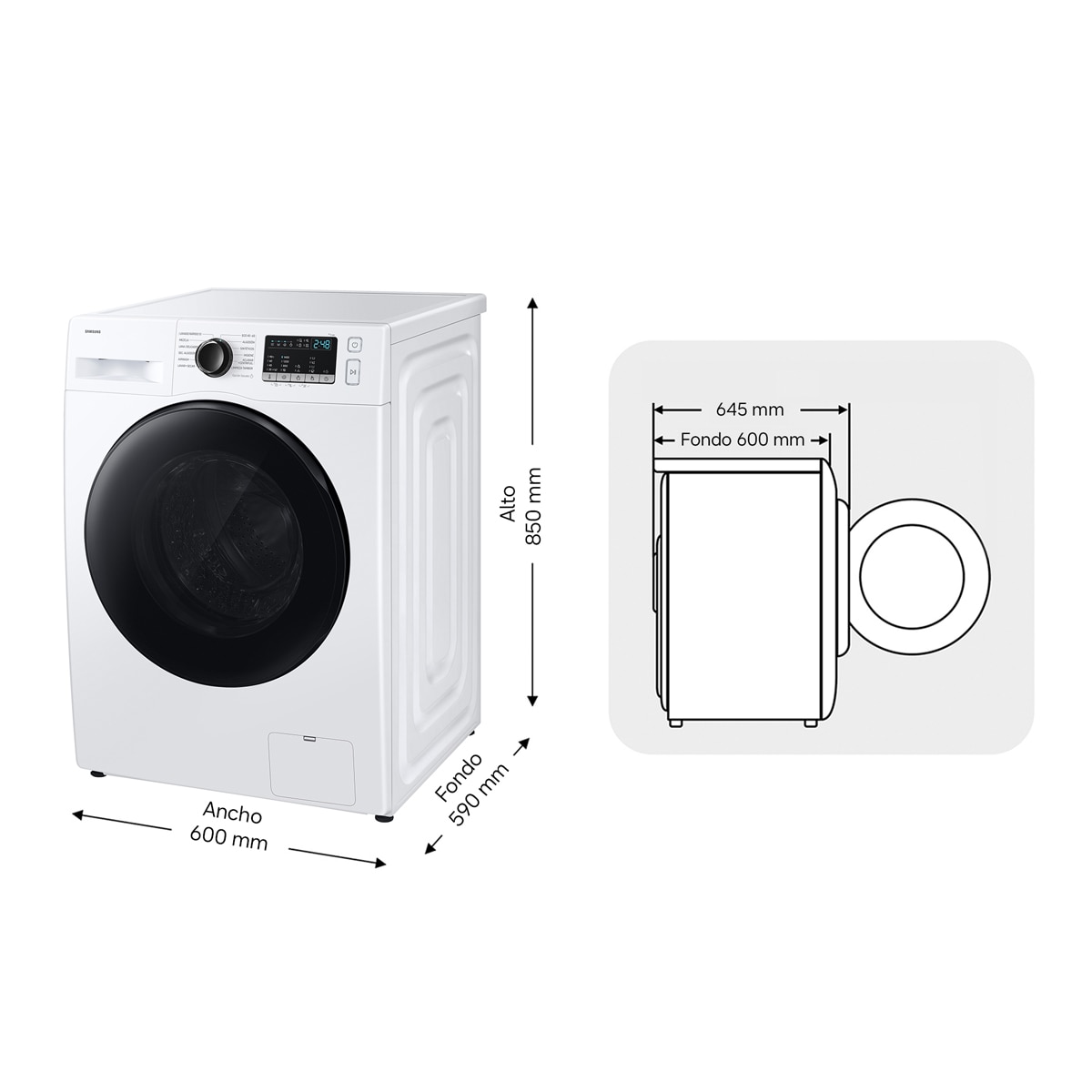 Lavasecadora Samsung 8Kg AI EcoBubble™ Clase E/A Blanca - WD80HG4U04BEEC Blanco-2