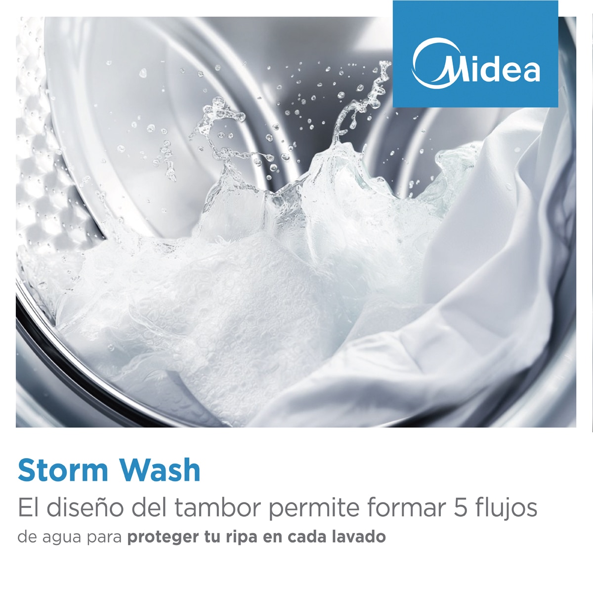 Lavadora Midea 9 kg / 1400 rpm - MF205W90BA30WES Blanco-4