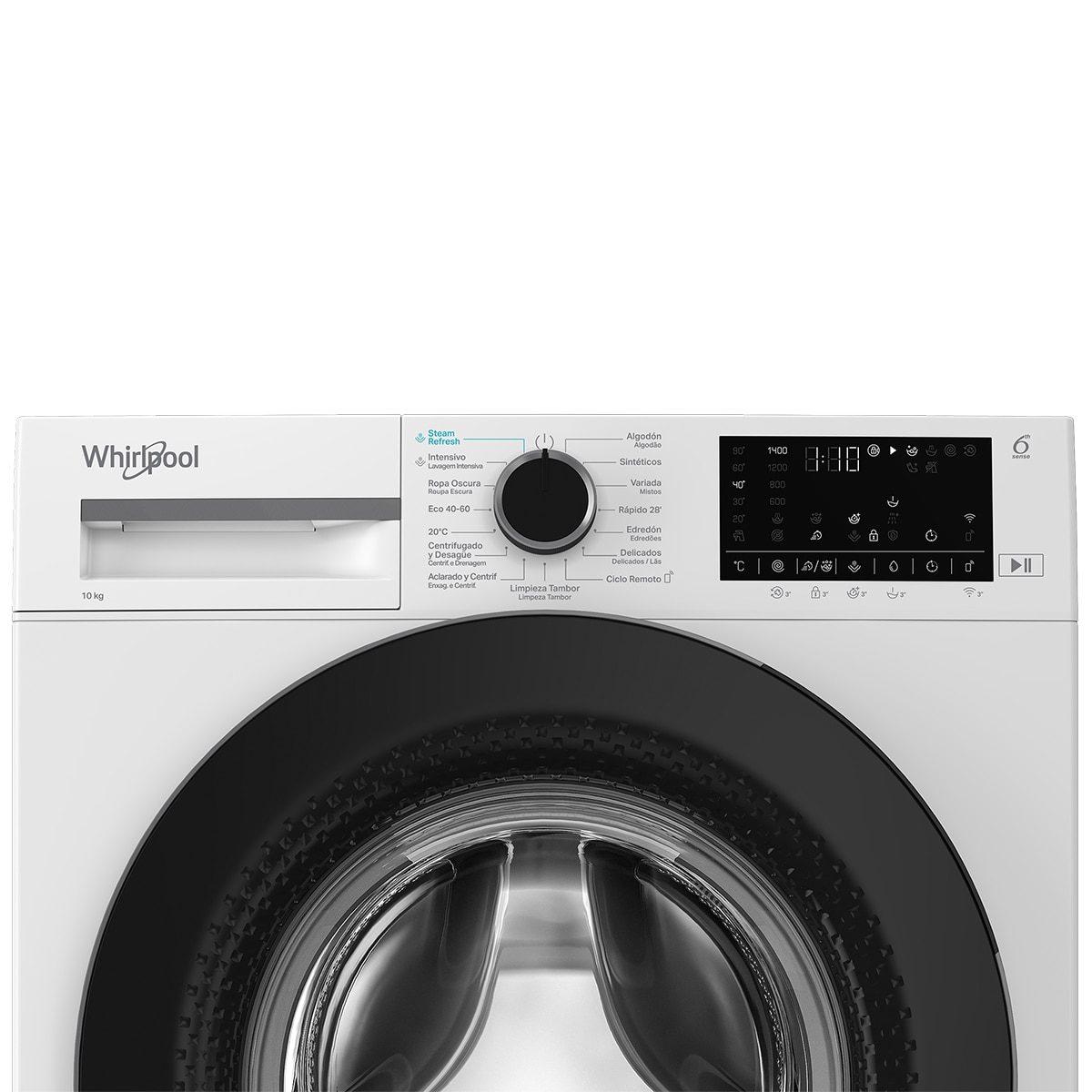 Lavadora Whirlpool 10 kg /1400 rpm Función Vapor - WAM 07WB SPT Blanco-6