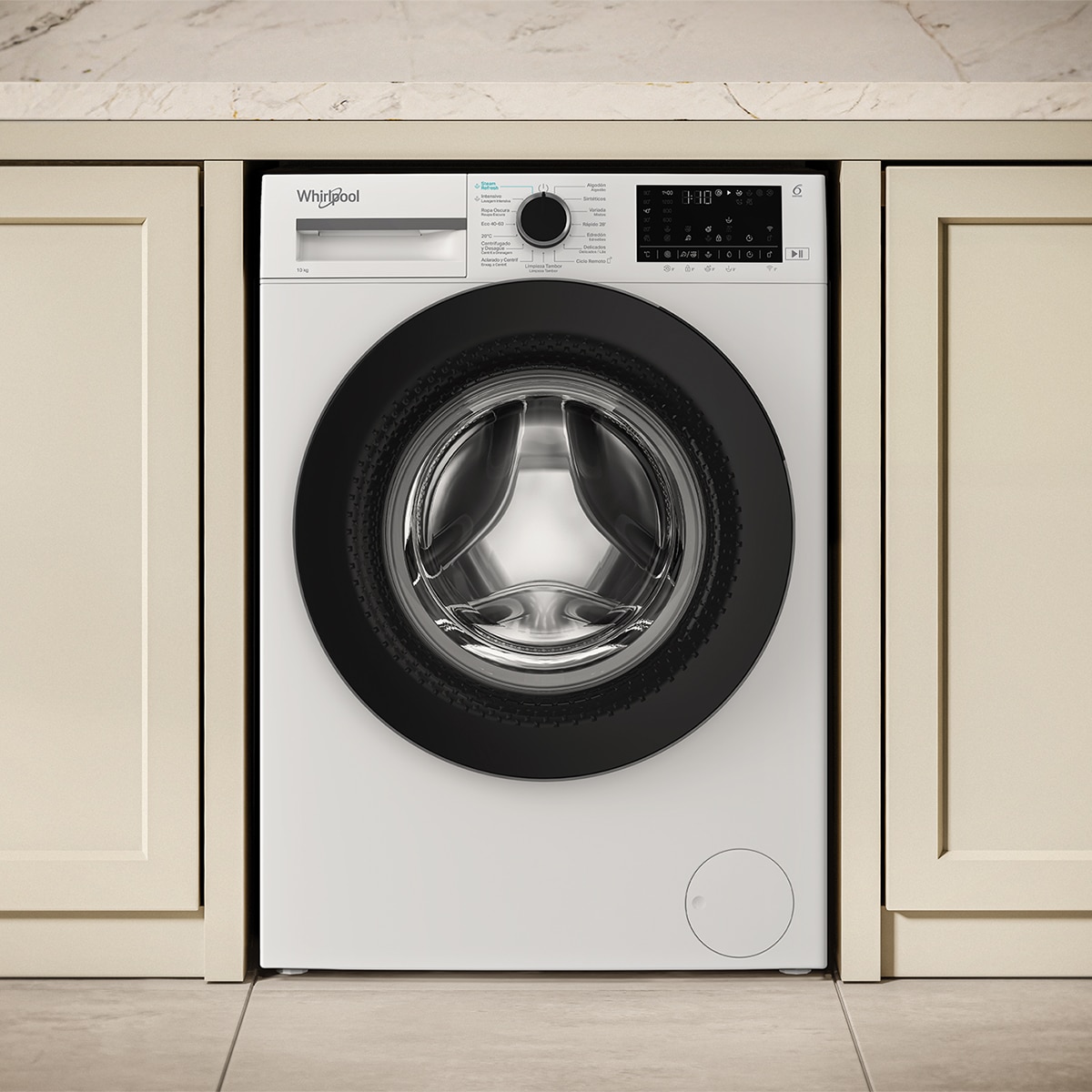 Lavadora Whirlpool 10 kg /1400 rpm Función Vapor - WAM 07WB SPT Blanco-9