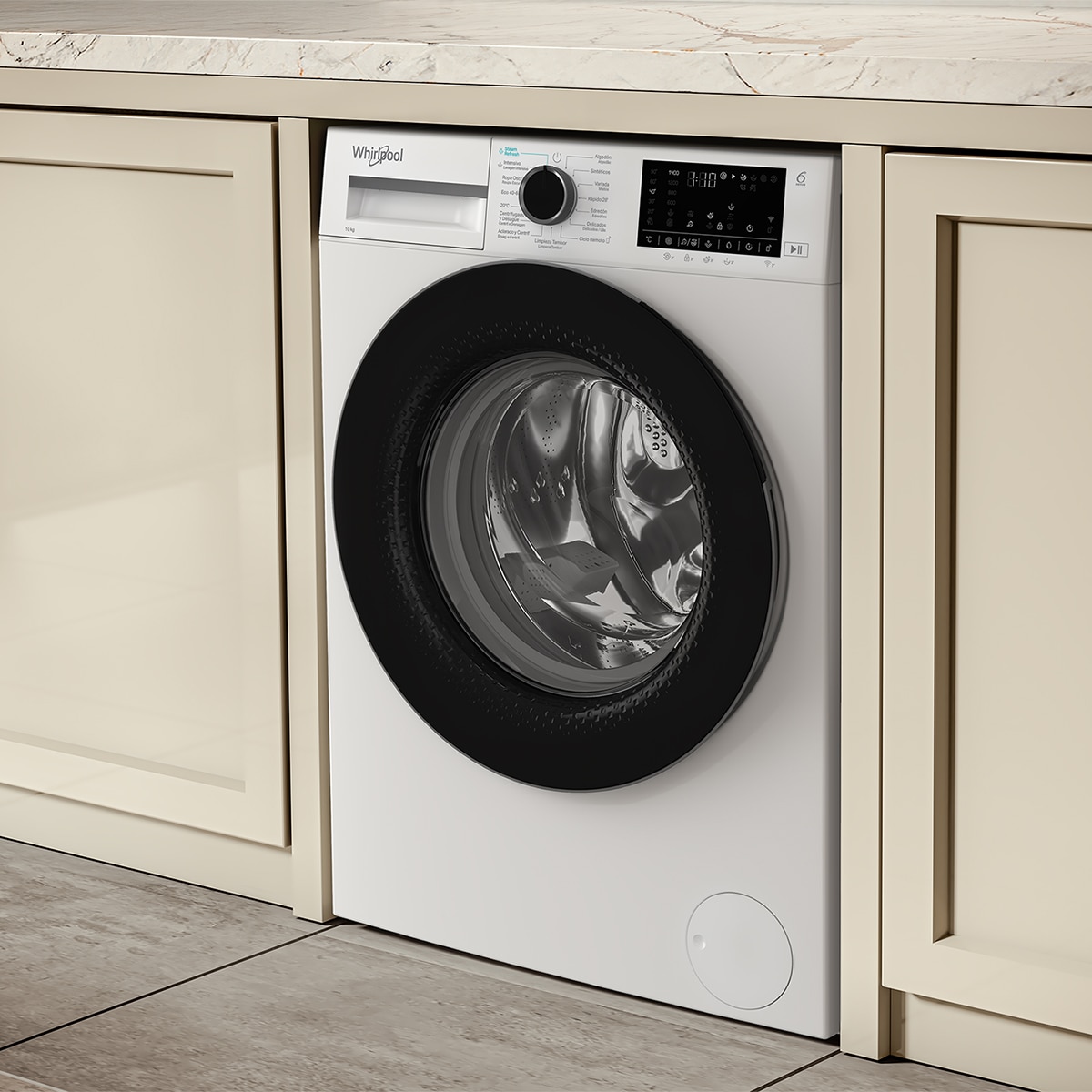 Lavadora Whirlpool 10 kg /1400 rpm Función Vapor - WAM 07WB SPT Blanco-10