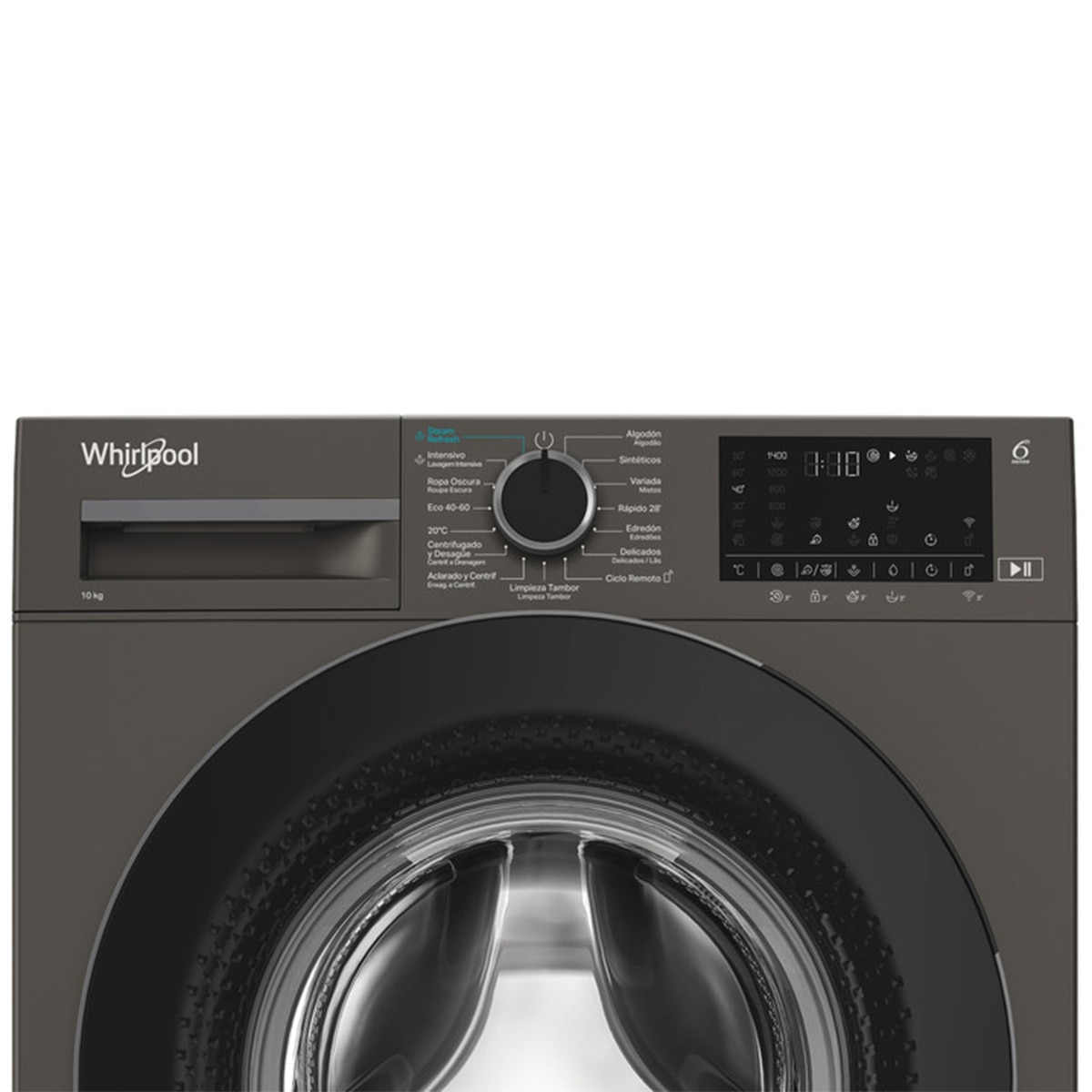 Lavadora Whirlpool 10 kg /1400 rpm Función Vapor  - WAM 07GB SPT Inox-6