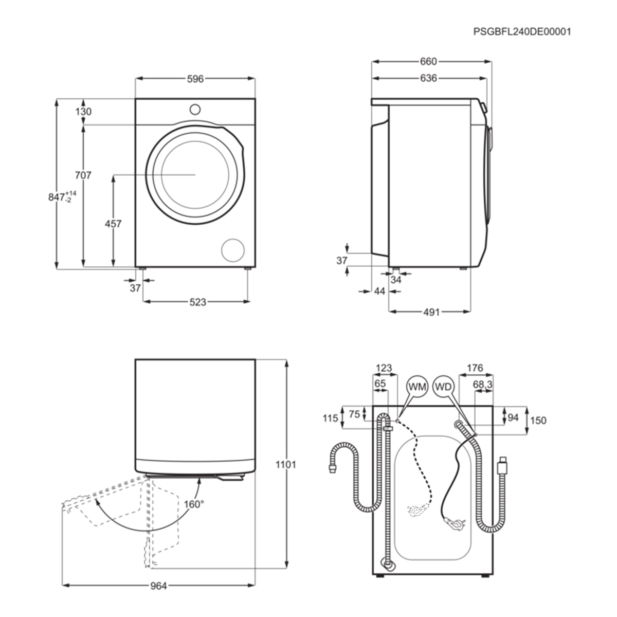 Lavadora Electrolux 10,5 kg / 1400 rpm, lavado rápido, vapor, Serie 600 - EFE6954O2B Blanco-2