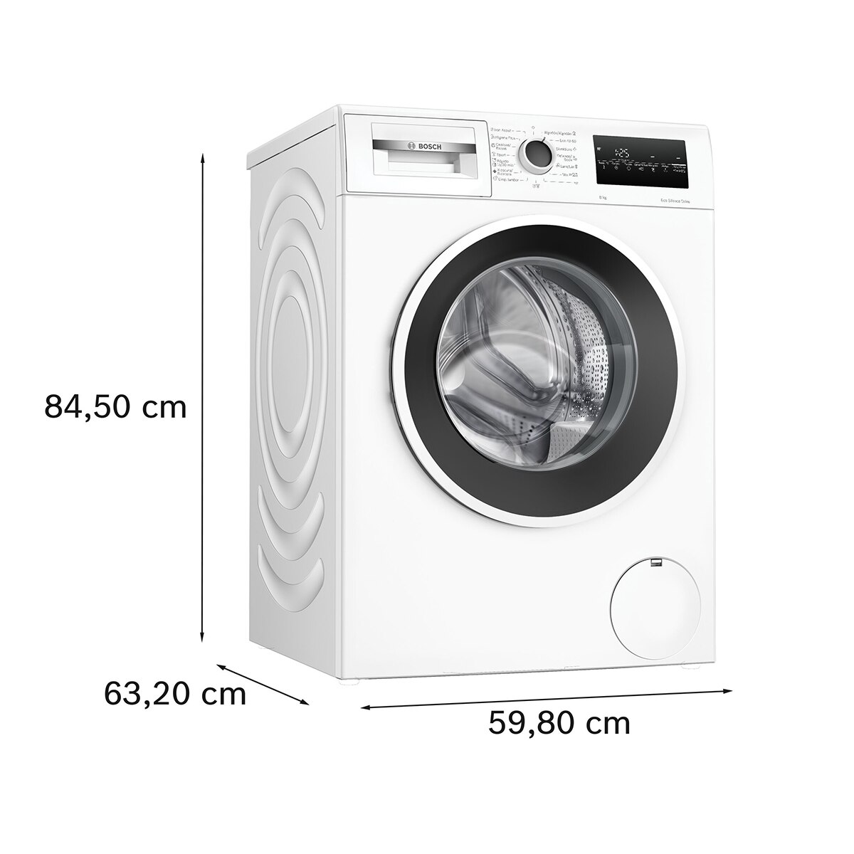 Lavadora Bosch 8 Kg /1.400 rpm, Serie 4, Iron Assist - WAN28283ES Blanco-2