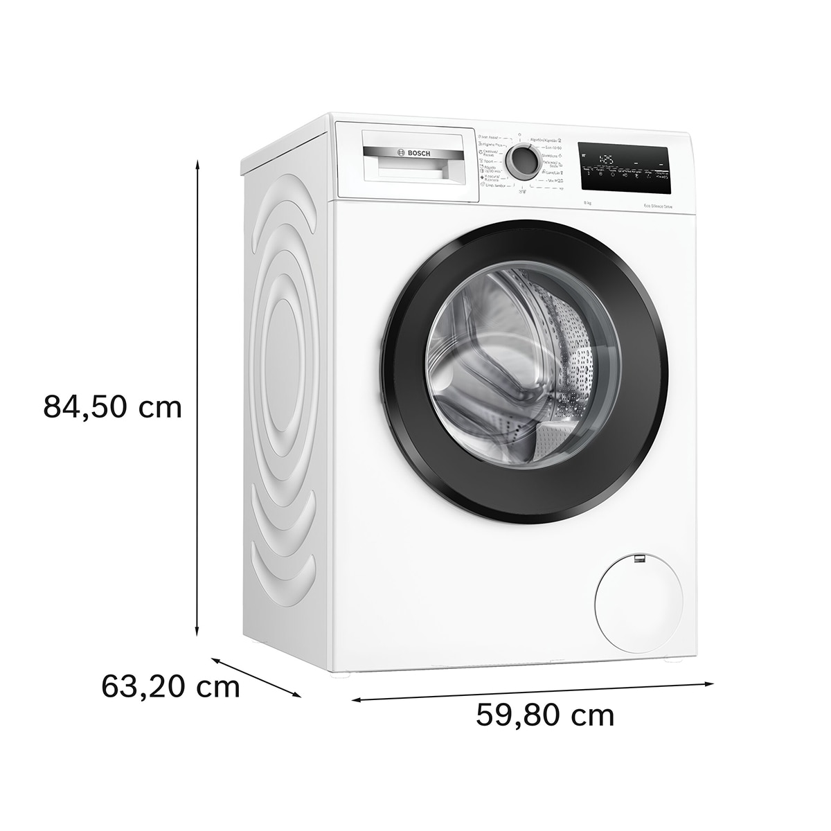 Lavadora Bosch 8 Kg / 1.200 rpm, Serie 4, Speed Perfect -WAN24281ES Blanco-2