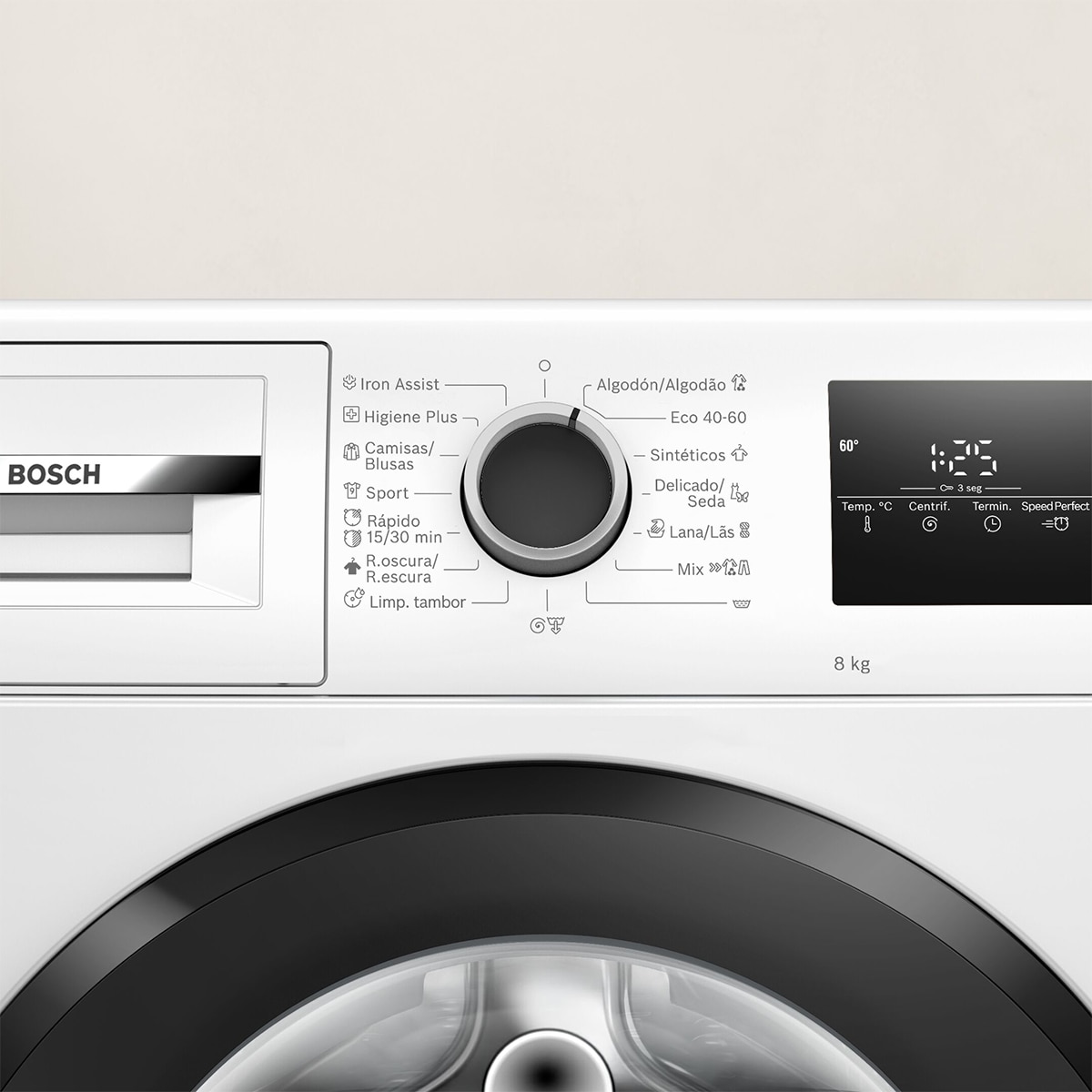 Lavadora Bosch 8 Kg / 1.200 rpm, Serie 4, Speed Perfect -WAN24281ES Blanco-3