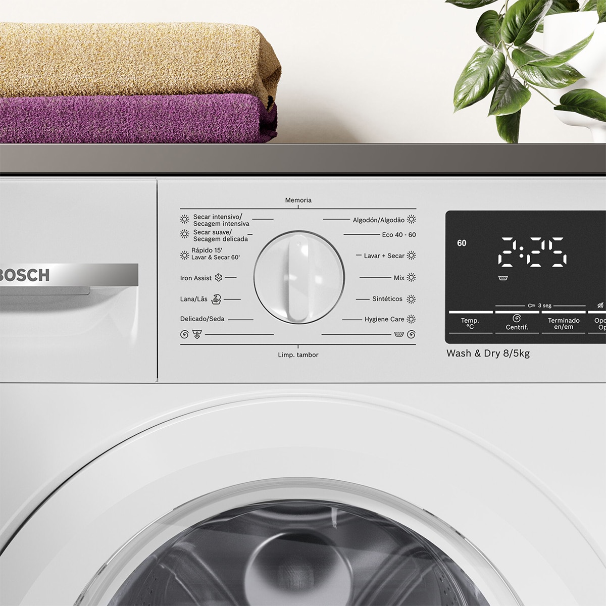 Lavadora secadora Bosch 8 Kg / 1.400 rpm, Serie 6, Auto Dry - WKD28490ES Blanco-2