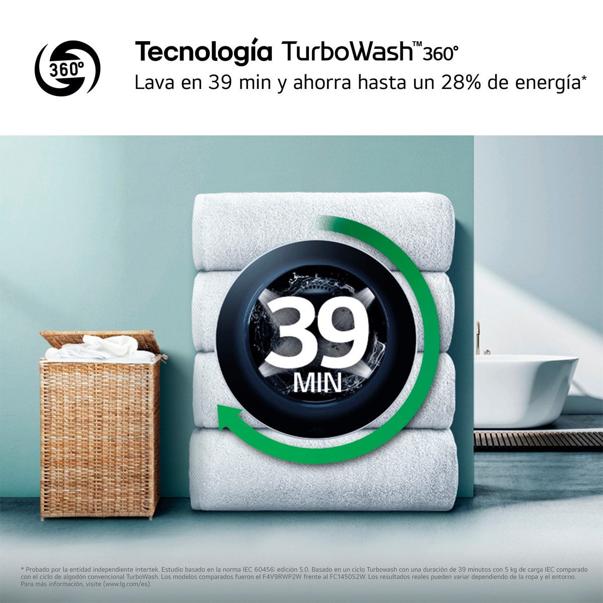 Lavadora LG 11 kg / 1400 rpm, AI Direct Drive, TurboWash 360º - F4X5011TLB Blanco-8