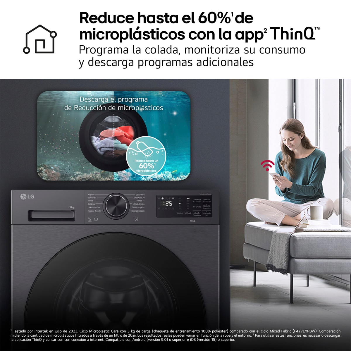 Lavadora LG 11 kg / 1400 rpm, AI Direct Drive, TurboWash 360º - F4X5011TLB Blanco-12