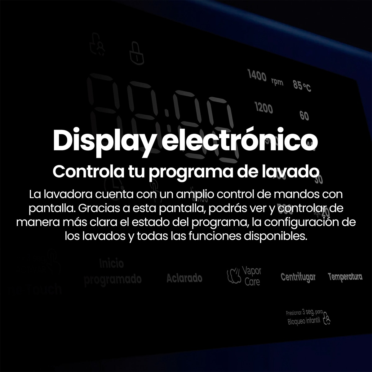 Lavadora Infiniton 7 Kg / 1.200 rpm, Inicio Diferido - WM-S72ADX Dark inox-8