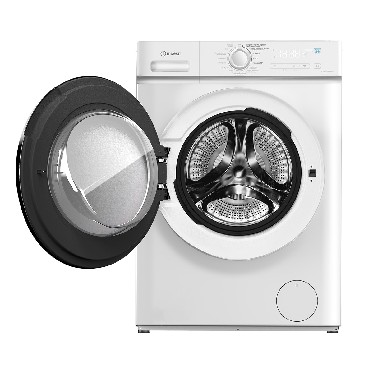 Lavadora Secadora Indesit 8 Kg / 1.400 rpm, Inverter, Push & Go - IDMA 85624 MT SP 2