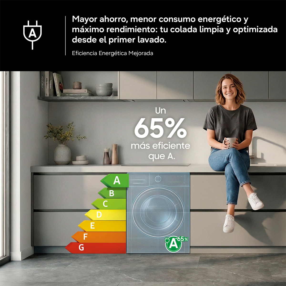 Lavadora Samsung Bespoke AI 9Kg Autodosificación Clase A-65% WF90H09C4ST2 Grafito-6