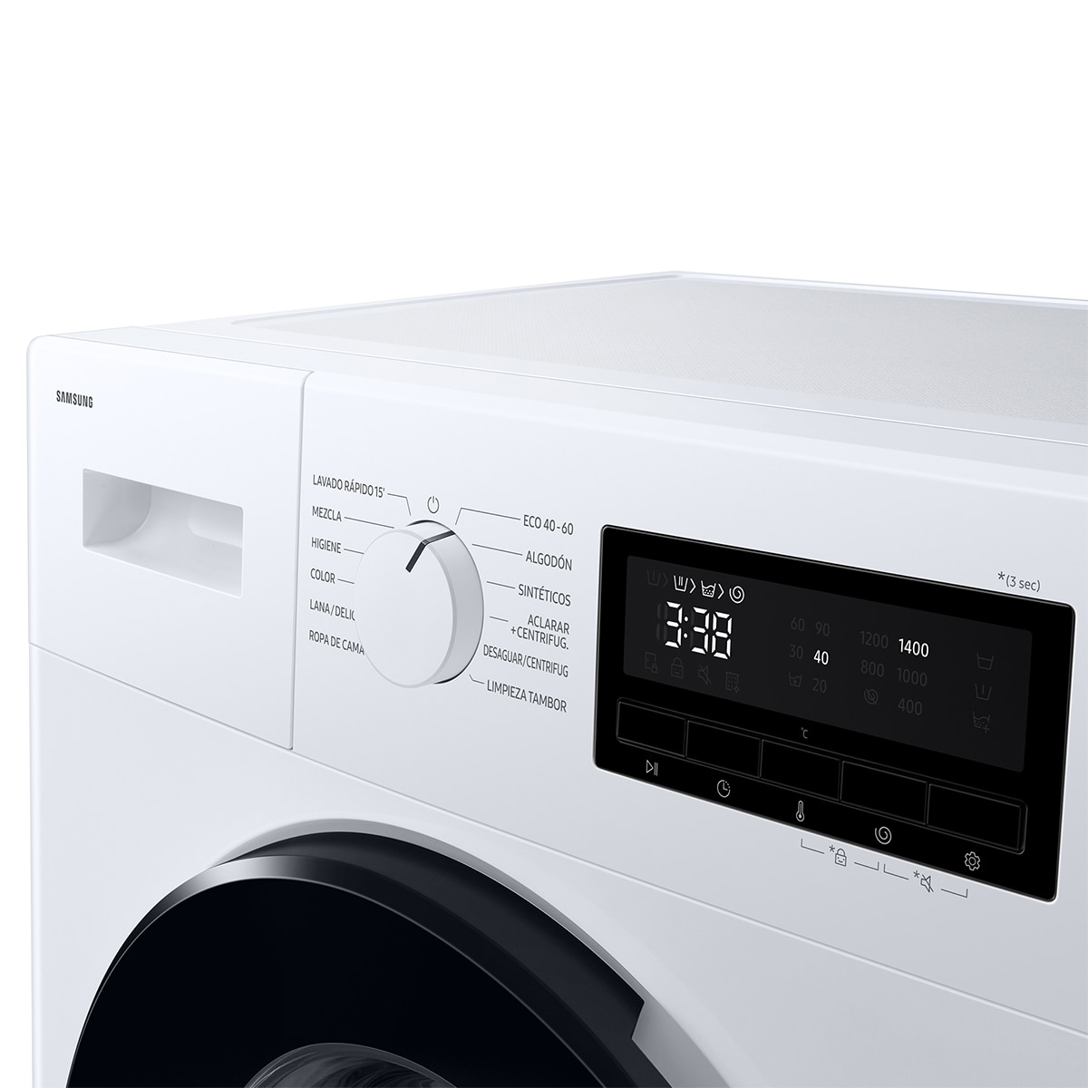 Lavadora Samsung AI 9Kg con fondo reducido Clase A WW80FG3M05AWEC - Blanco Blanco-11