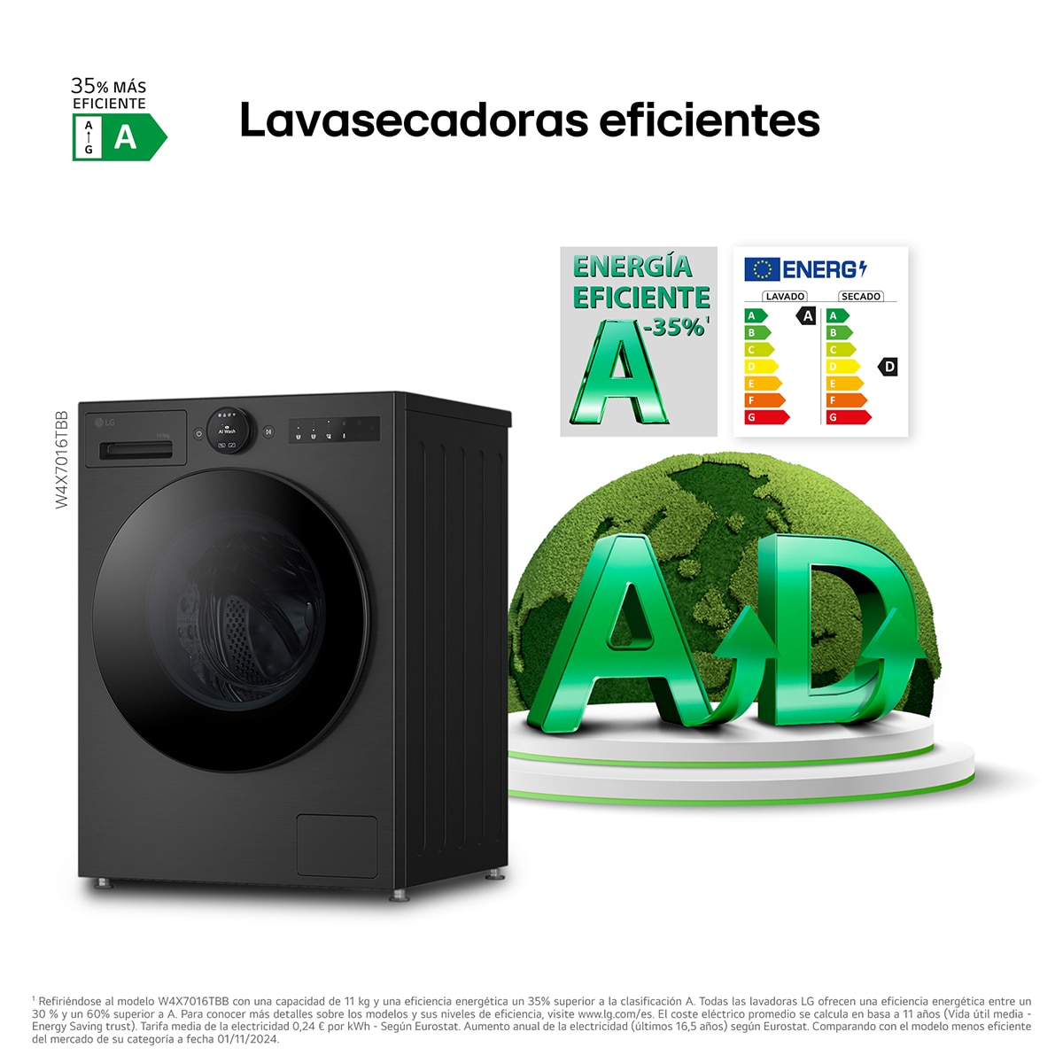 Lavadora secadora LG 11 Kg / 1.400 rpm, Inteligente, Serie 700 - W4X7016TBB - Acero grafito mate antihuellas Acero grafito mate antihuellas-5