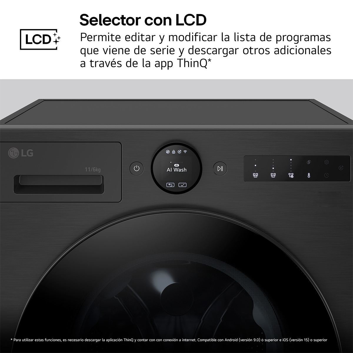 Lavadora secadora LG 11 Kg / 1.400 rpm, Inteligente, Serie 700 - W4X7016TBB - Acero grafito mate antihuellas Acero grafito mate antihuellas-10