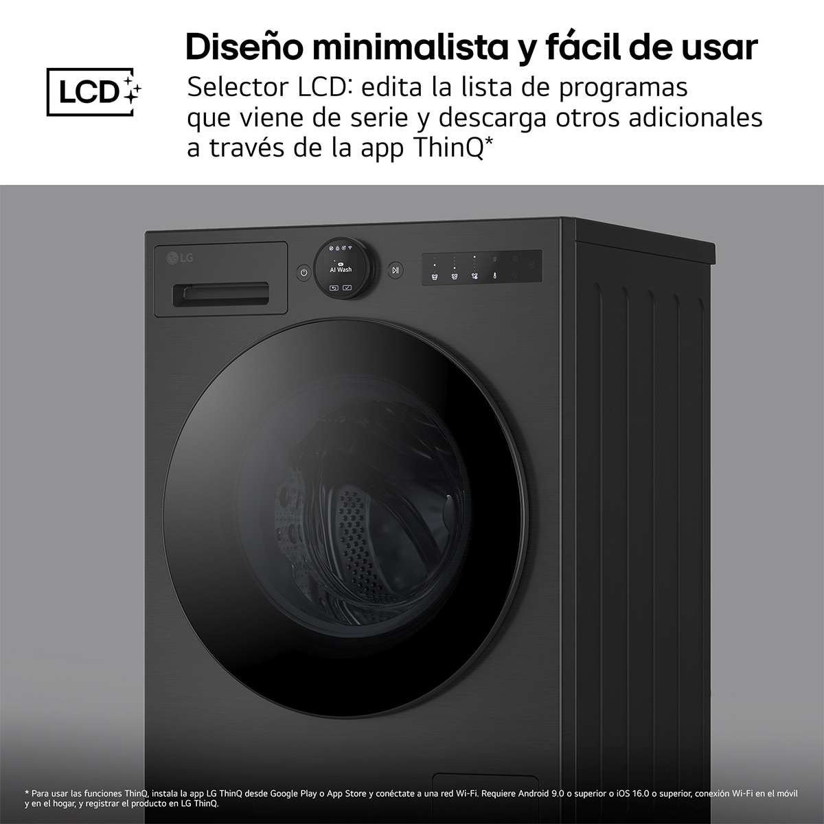 Lavadora secadora LG 9 kg /1.400 rpm, Inteligente, Serie 700 , AI Direct Drive TM - W4X7096TBB - Acero grafito antihuellas Acero grafito antihuellas-10