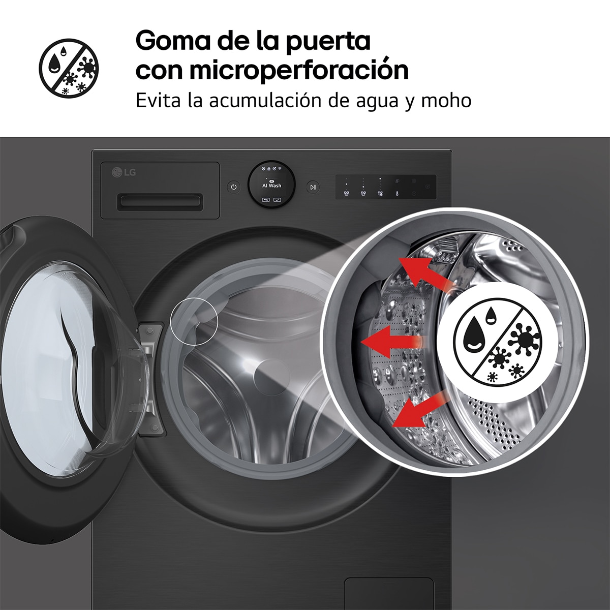 Lavadora secadora LG 9 kg /1.400 rpm, Inteligente, Serie 700 , AI Direct Drive TM - W4X7096TBB - Acero grafito antihuellas Acero grafito antihuellas-11