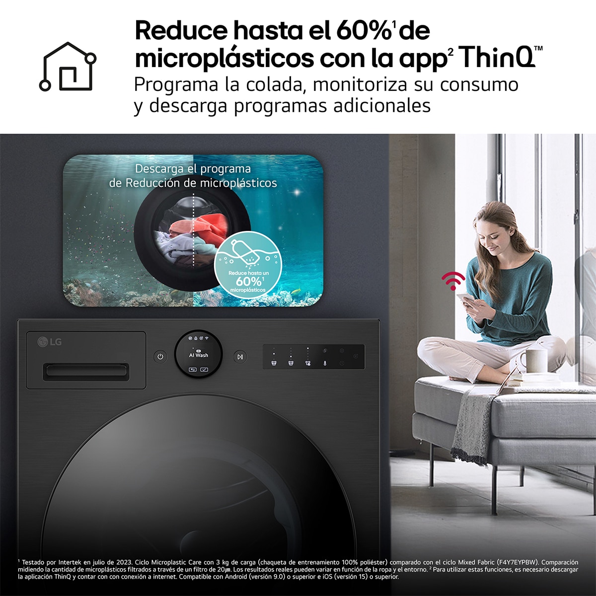 Lavadora secadora LG 9 kg /1.400 rpm, Inteligente, Serie 700 , AI Direct Drive TM - W4X7096TBB - Acero grafito antihuellas Acero grafito antihuellas-12