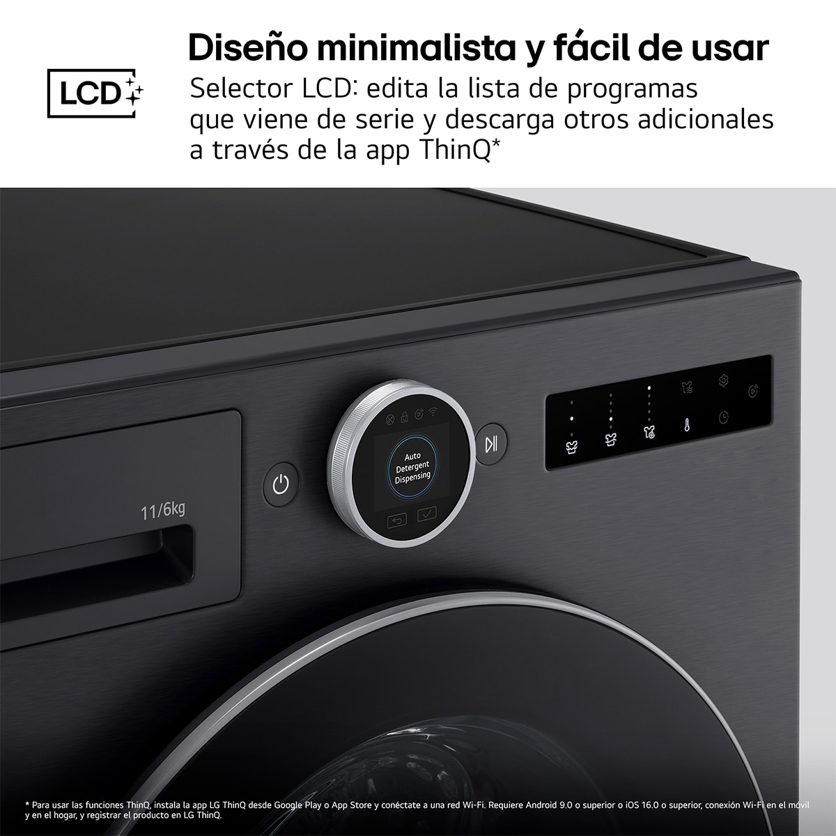 Lavadora secadora LG 9 Kg / 1.400 rpm, Bomba de calor Dual Inverter, Serie 900, AI Direct Drive TM - WHX9096TBB - Acero grafito mate antihuellas Acero grafito mate antihuellas-10