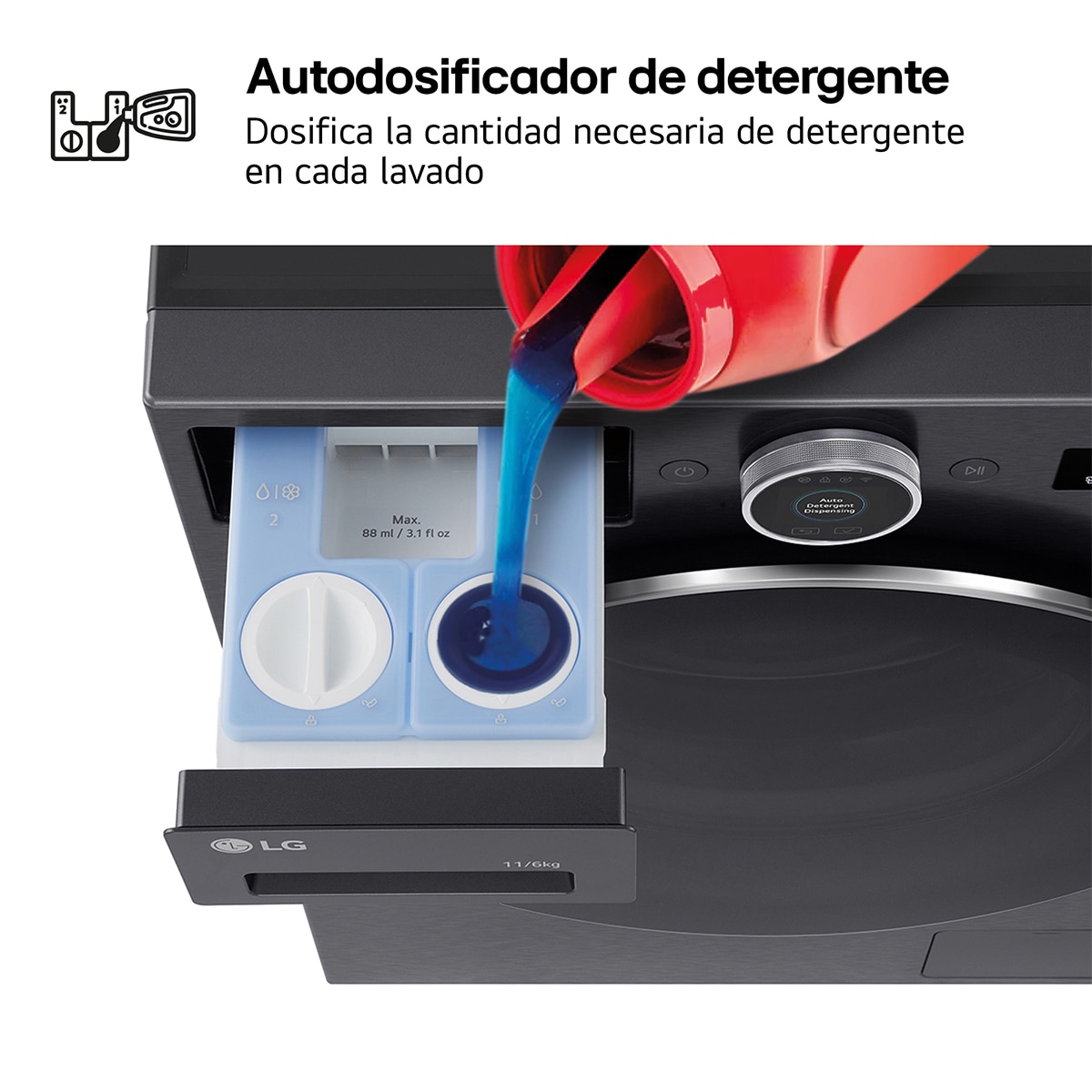 Lavadora secadora LG 9 Kg / 1.400 rpm, Bomba de calor Dual Inverter, Serie 900, AI Direct Drive TM - WHX9096TBB - Acero grafito mate antihuellas Acero grafito mate antihuellas-12