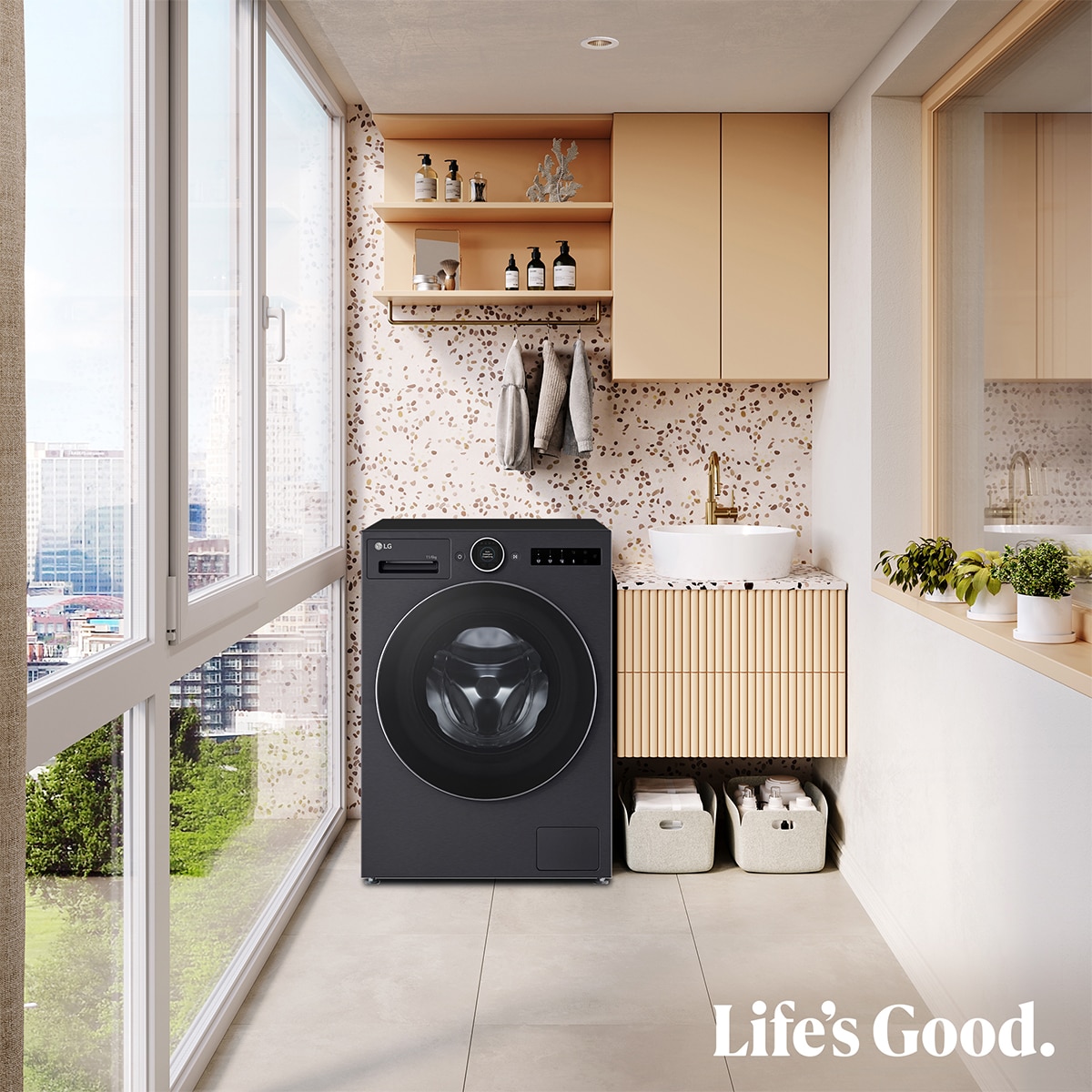 Lavadora secadora LG 9 Kg / 1.400 rpm, Bomba de calor Dual Inverter, Serie 900, AI Direct Drive TM - WHX9096TBB - Acero grafito mate antihuellas Acero grafito mate antihuellas-15
