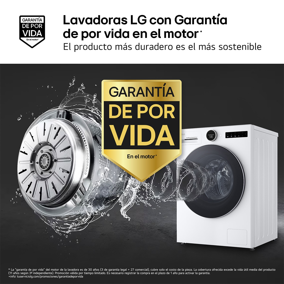 Lavadora secadora LG 11 Kg / 1.400 rpm, Bomba de calor Dual Inverter, Serie 950, AI Direct Drive TM - WHX9516TLC - Blanco Blanco-4
