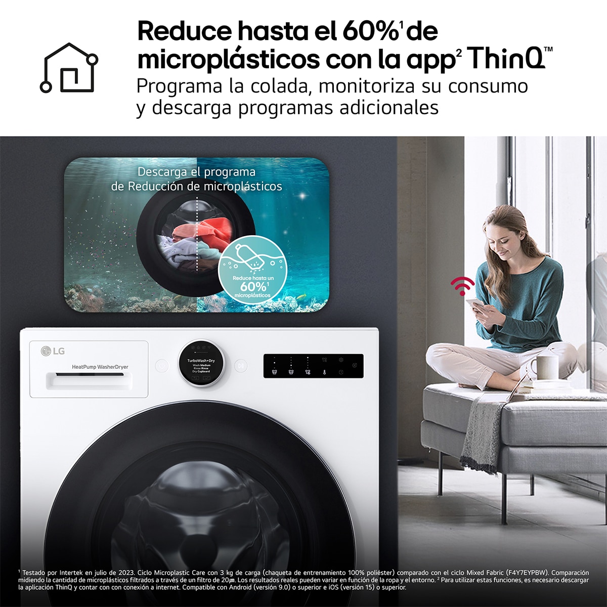 Lavadora secadora LG 11 Kg / 1.400 rpm, Bomba de calor Dual Inverter, Serie 950, AI Direct Drive TM - WHX9516TLC - Blanco Blanco-13