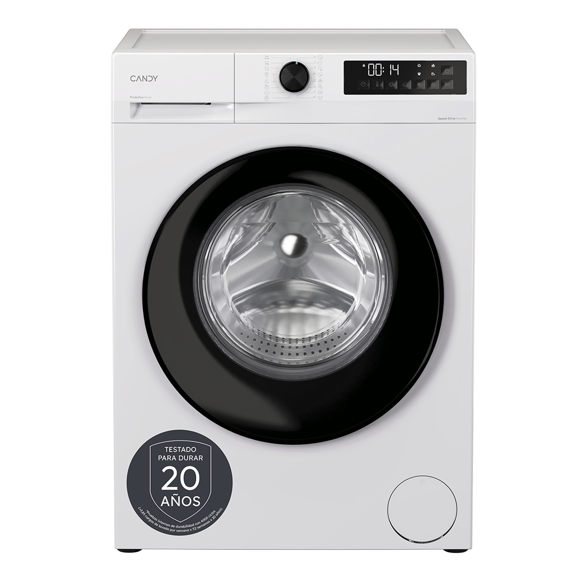 Lavadora Candy 8 kg / 1.400 rpm, Motor Inverter SpeedDrive y Fondo Reducido, ProWash 300 GD 48SB6-S - Blanco Blanco-1