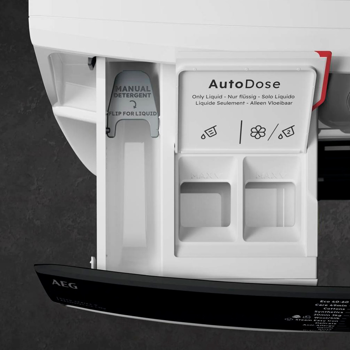 Lavadora AEG 10,5 Kg / 1400 rpm, Autodosificación, Lavado rapido, IA, vapor, seire 6000 - LFE6G54O4M - Negro Negro-4