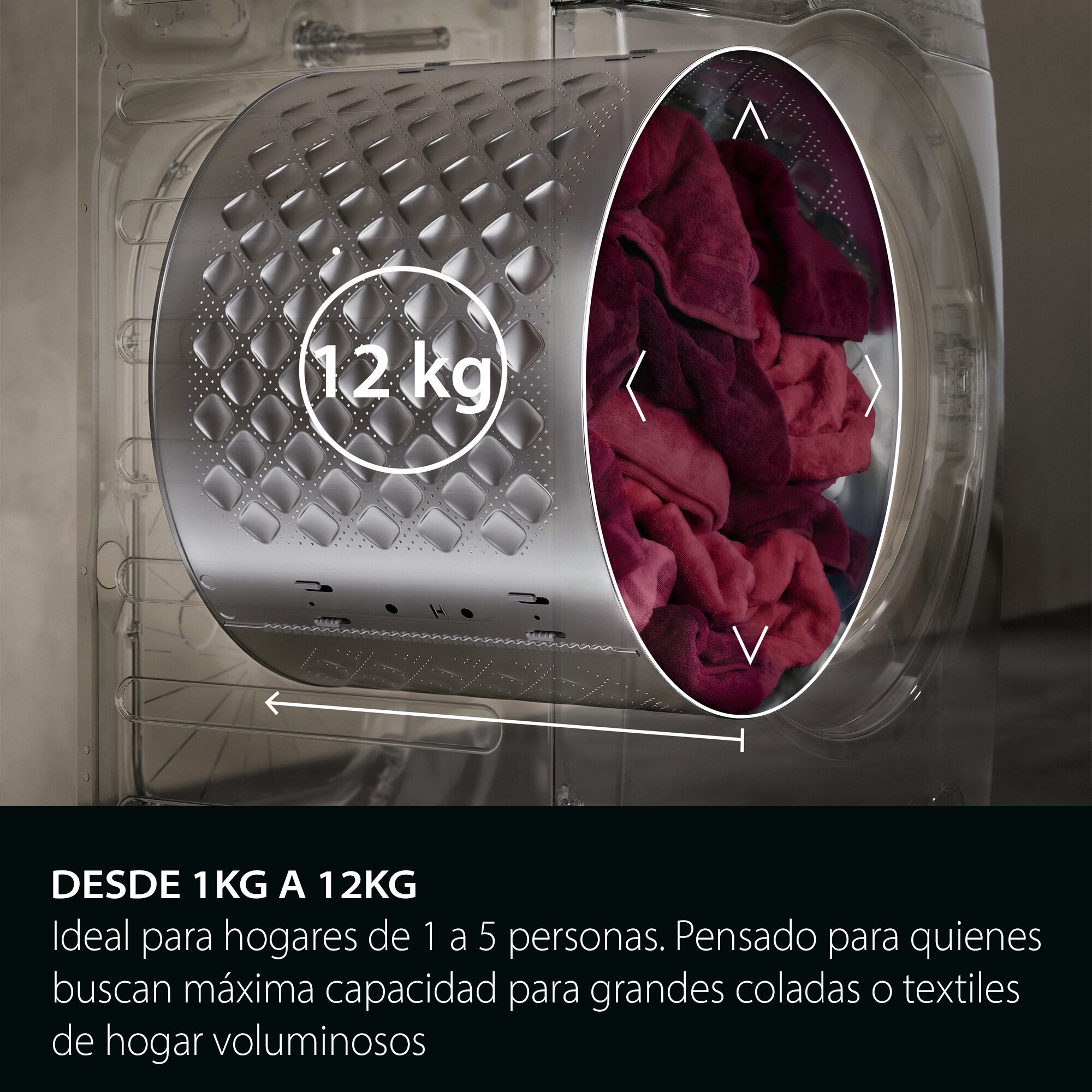 Lavadora AEG 12 Kg / 1400 rpm, UniversalDose, Vapor, Wifi, Serie 7000 - LFR7324L4O - Negro Negro-10
